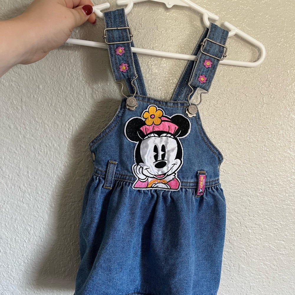 VINTAGE Disney Minnie Mouse Blue Denim Overalls